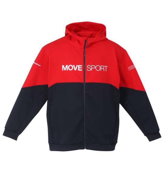 大きいサイズ メンズ MOVESPORT S.F.TECH フルジップ フーディー レッド × ネイビー 1276-4100-1 3L 4L 5L 6L