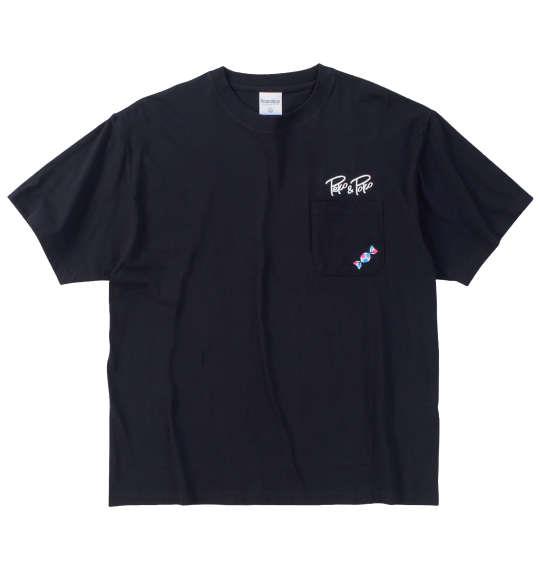 【max8】大きいサイズ メンズ PeKo&PoKo 天竺ポケット付 半袖 Tシャツ ブラック 1278-4266-2 3L 4L 5L 6L 8L