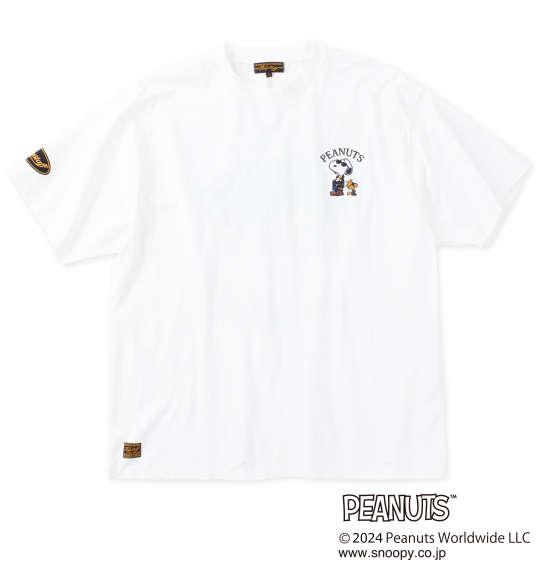 大きいサイズ メンズ FLAGSTAFF × PEANUTS スヌーピーコラボ 半袖 Tシャツ ホワイト 1278-4506-1 3L 4L 5L 6L