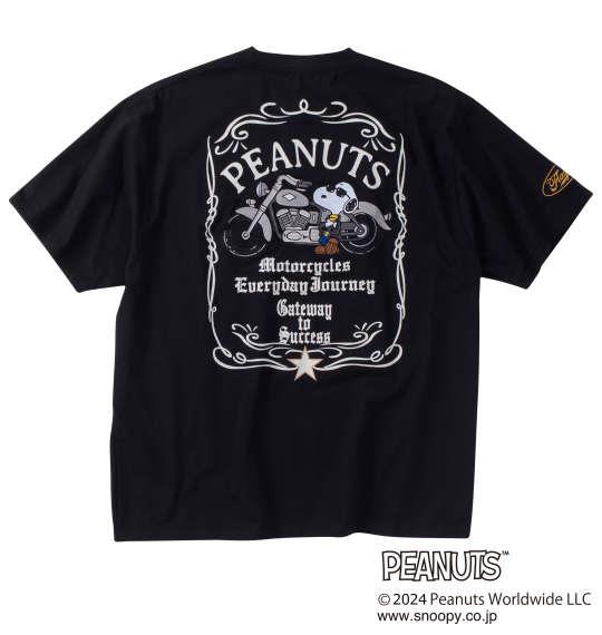 大きいサイズ メンズ FLAGSTAFF × PEANUTS スヌーピーコラボ 半袖 Tシャツ ブラック 1278-4506-2 3L 4L 5L 6L