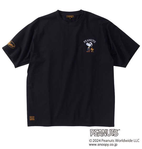 大きいサイズ メンズ FLAGSTAFF × PEANUTS スヌーピーコラボ 半袖 Tシャツ ブラック 1278-4506-2 3L 4L 5L 6L