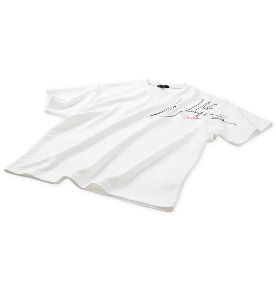 大きいサイズ メンズ in the attic 刺繍ロゴ ジャガード 半袖 Tシャツ ホワイト 1258-4211-1 3L 4L 5L 6L