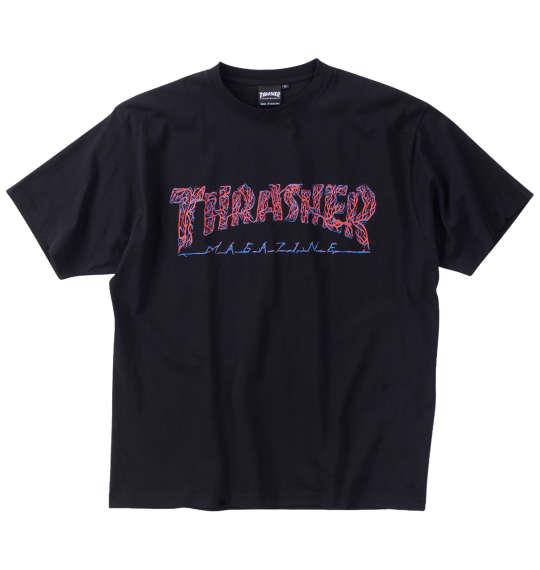 【max8】大きいサイズ メンズ THRASHER veins comp 半袖 Tシャツ ブラック 1278-4563-2 3L 4L 5L 6L 8L