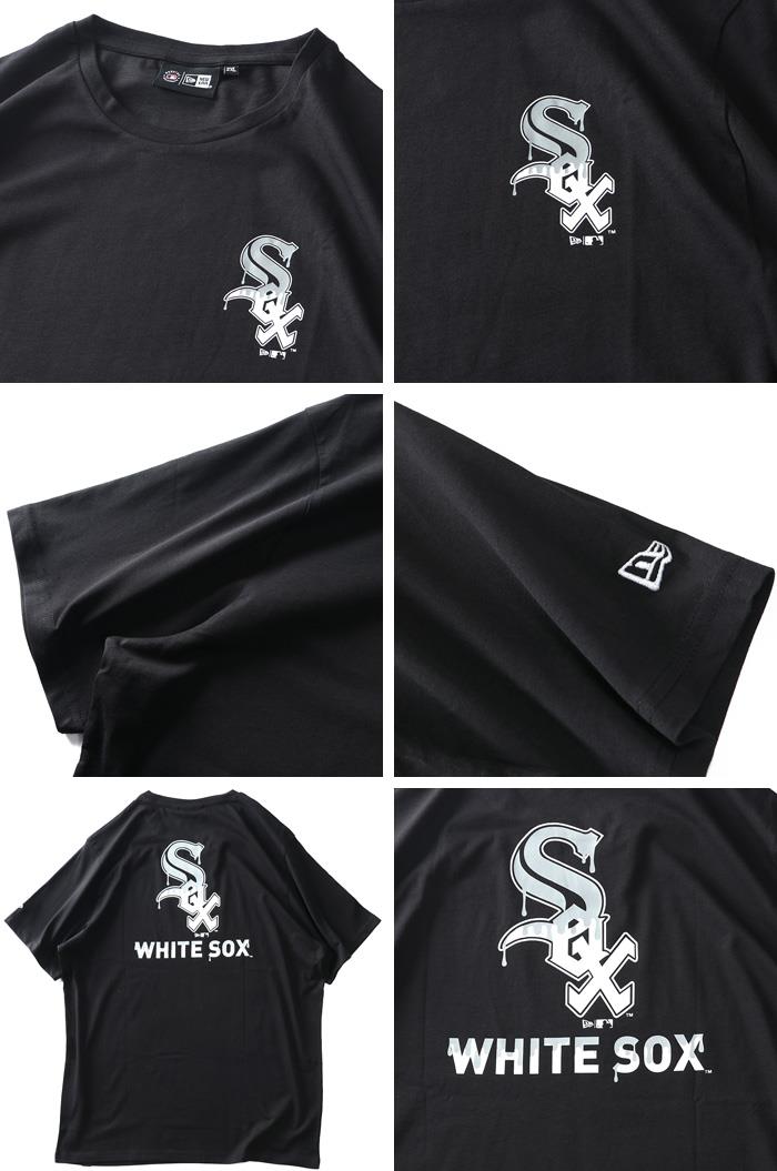 【SB0322】大きいサイズ メンズ NEW ERA ニューエラ MLBドリップロゴ バックプリント 半袖 Tシャツ ホワイトソックス WHITE SOX USA直輸入 60332185