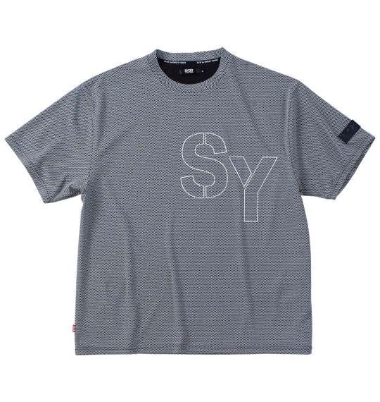 大きいサイズ メンズ SY32 by SWEET YEARS ステンシルロゴ 半袖 Tシャツ ブラック × グレー 1278-4292-2 3L 4L 5L 6L