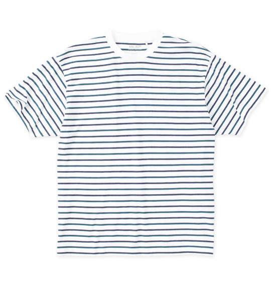 【max8】大きいサイズ メンズ Mc.S.P オーガニックコットン ボーダー クルーネック 半袖 Tシャツ オフホワイト 1278-4511-1 3L 4L 5L 6L 7L 8L