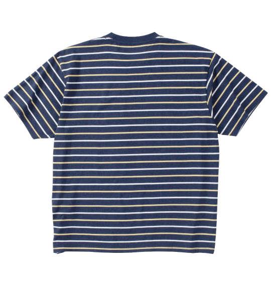 【max8】大きいサイズ メンズ Mc.S.P オーガニックコットン ボーダー クルーネック 半袖 Tシャツ ネイビー杢 1278-4511-2 3L 4L 5L 6L 7L 8L