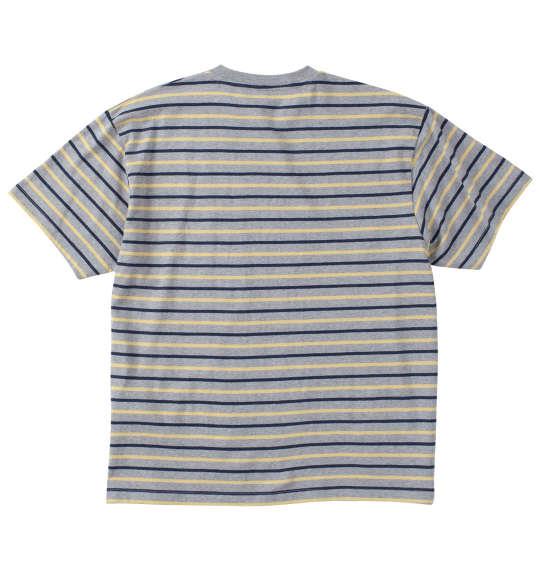 【max8】大きいサイズ メンズ Mc.S.P オーガニックコットン ボーダー クルーネック 半袖 Tシャツ グレー杢 1278-4511-3 3L 4L 5L 6L 7L 8L
