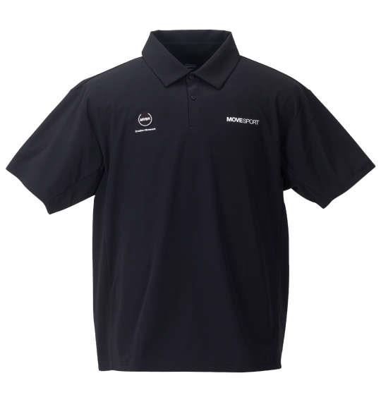 大きいサイズ メンズ MOVESPORT SUNSCREEN ミニ鹿の子 バックロゴ 半袖 ポロシャツ ブラック 1278-4251-2 3L 4L 5L 6L