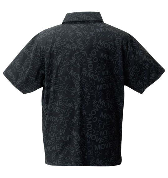 大きいサイズ メンズ MOVESPORT SUNSCREEN ミニ鹿の子 総柄グラフィック 半袖 ポロシャツ ブラック × ブラック 1278-4252-2 3L 4L 5L 6L