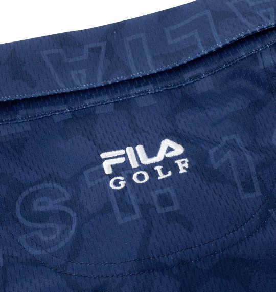 大きいサイズ メンズ FILA GOLF モザイクタイポプリントホリゾンタルカラー 半袖 シャツ ネイビー 1278-4257-2 3L 4L 5L 6L