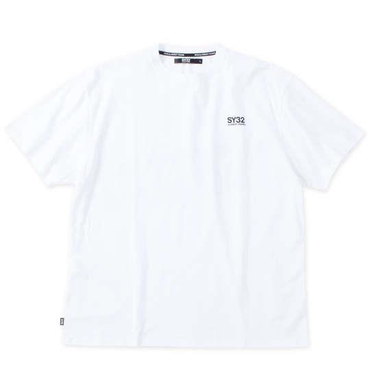 大きいサイズ メンズ SY32 by SWEET YEARS バックスラッシュビッグロゴ 半袖 Tシャツ ホワイト 1278-4290-1 3L 4L 5L 6L