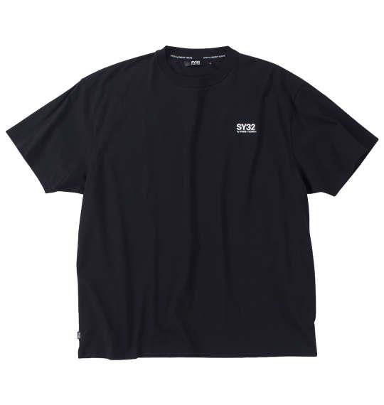 大きいサイズ メンズ SY32 by SWEET YEARS バックスラッシュビッグロゴ 半袖 Tシャツ ブラック 1278-4290-2 3L 4L 5L 6L