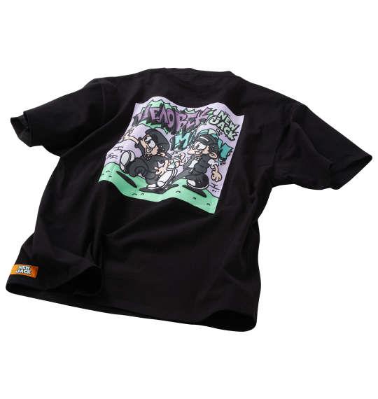 大きいサイズ メンズ ATC × NEW JACK スプレーボーイ柄 天竺 半袖 Tシャツ ブラック 1278-4295-2 3L 4L 5L 6L