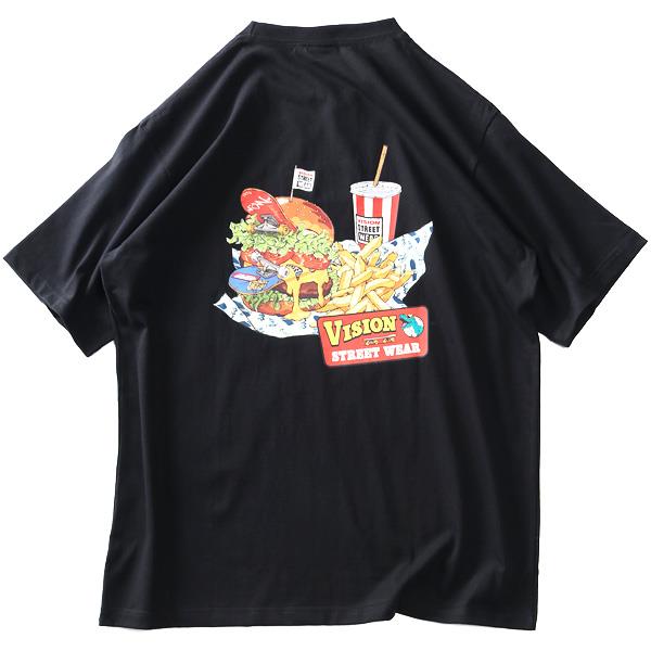 大きいサイズ メンズ VISION STREET WEAR スケボーバーガー プリント 半袖 Tシャツ 春夏新作 4505701