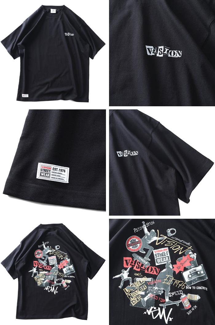 大きいサイズ メンズ VISION STREET WEAR スケボー プリント 半袖 Tシャツ 春夏新作 4505702