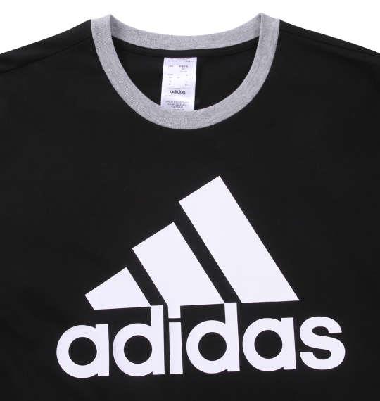 大きいサイズ メンズ adidas M ESS BL 半袖 Tシャツ ブラック × ミディアムグレーヘザー 1278-4230-5 4XLT 6XLT