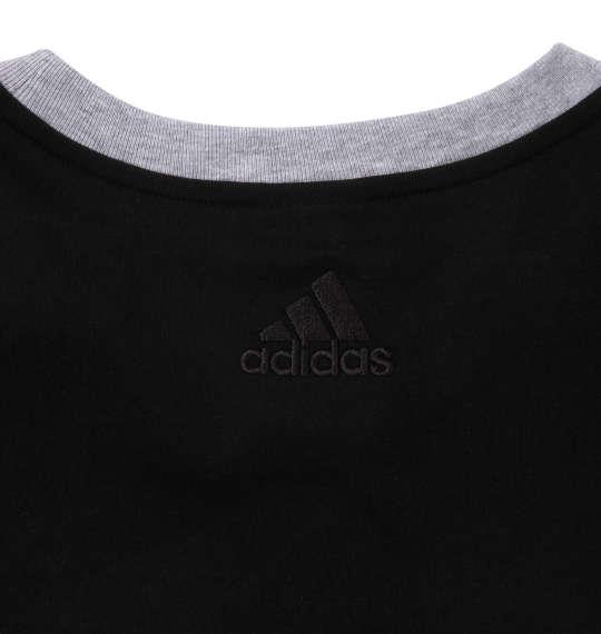 大きいサイズ メンズ adidas M ESS BL 半袖 Tシャツ ブラック × ミディアムグレーヘザー 1278-4230-5 4XLT 6XLT