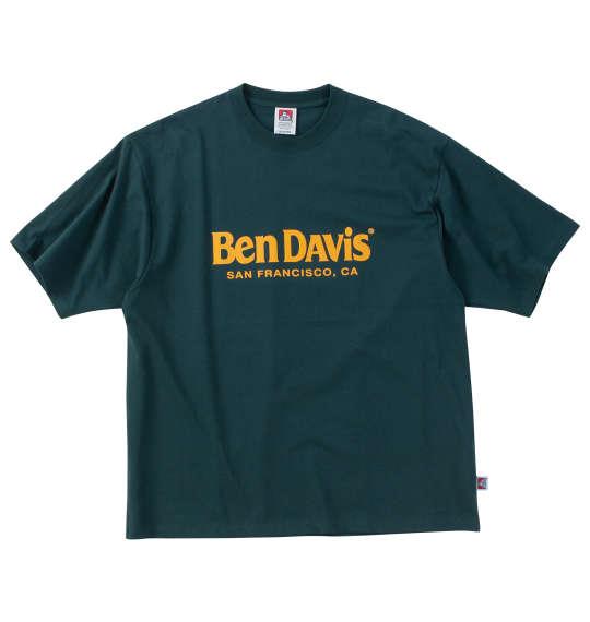 大きいサイズ メンズ BEN DAVIS フロッキーロゴ 半袖 Tシャツ ボトルグリーン 1278-4571-2 3L 4L 5L 6L
