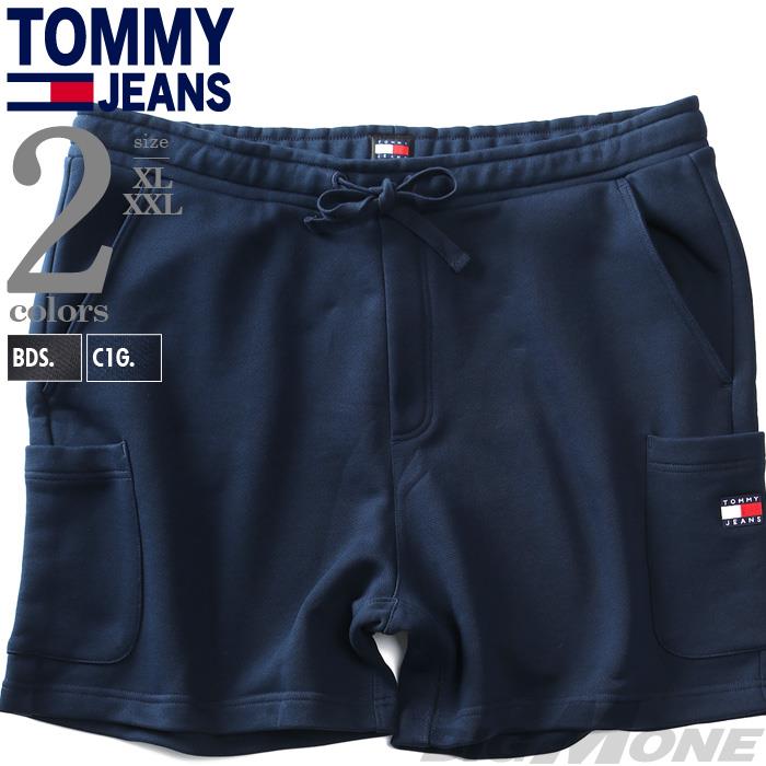 大きいサイズ メンズ TOMMY JEANS トミージーンズ スウェット カーゴ ショーツ ショートパンツ ハーフパンツ BADGE CARGO SHORT USA直輸入 dm0dm18479