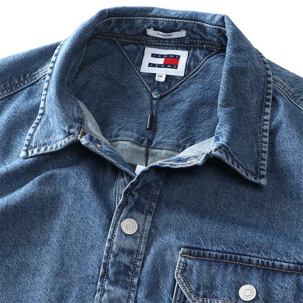 【SB0322】大きいサイズ メンズ TOMMY JEANS トミージーンズ 半袖 デニム シャツ DENIM OVERSHIRT USA直輸入 dm0dm18957