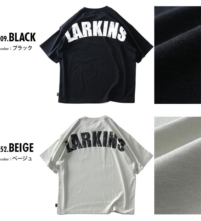 【SB0322】大きいサイズ メンズ LARKiNS ラーキンス 発砲デカロゴ 半袖 Tシャツ le073-224