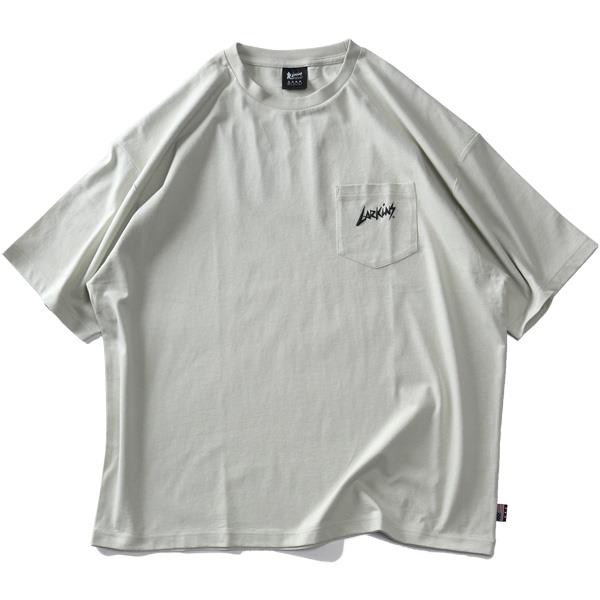 【SB0322】大きいサイズ メンズ LARKiNS ラーキンス 発砲デカロゴ 半袖 Tシャツ le073-224
