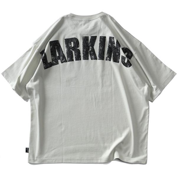 【SB0322】大きいサイズ メンズ LARKiNS ラーキンス 発砲デカロゴ 半袖 Tシャツ le073-224