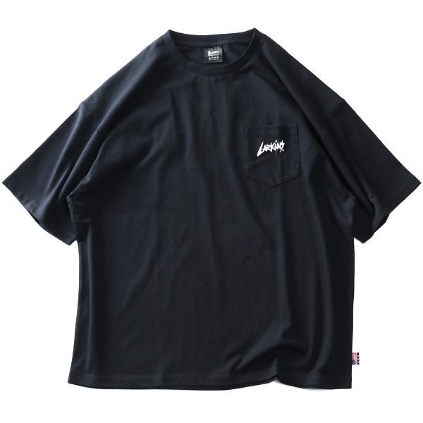 【SB0322】大きいサイズ メンズ LARKiNS ラーキンス 発砲デカロゴ 半袖 Tシャツ le073-224