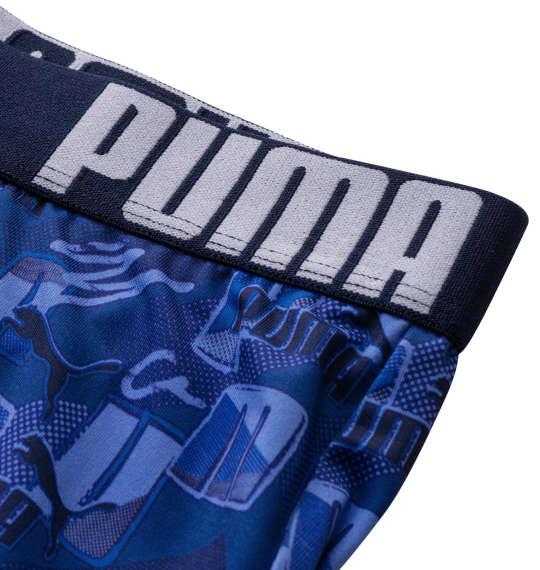 大きいサイズ メンズ PUMA 2P RENUポリベアイラストロゴAOP ボクサーパンツ ブルー × ブラック 1249-4250-1 3L 4L 5L 6L 7L 8L