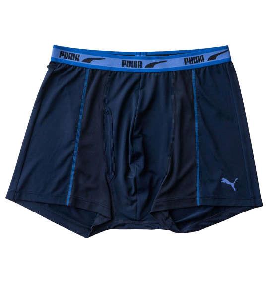 【max8】大きいサイズ メンズ PUMA 2P RENUポリベア × ハニカムメッシュ 切替 ボクサーパンツ ネイビー × ブラック 1249-4251-1 3L 4L 5L 6L 7L 8L