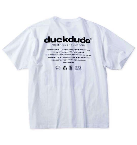 大きいサイズ メンズ b-one-soul DUCK DUDEメタリック 半袖 Tシャツ ホワイト 1258-4291-1 3L 4L 5L 6L