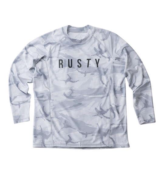 【max8】大きいサイズ メンズ RUSTY 長袖 ラッシュガード グレー 1278-4275-1 3L 4L 5L 6L 8L