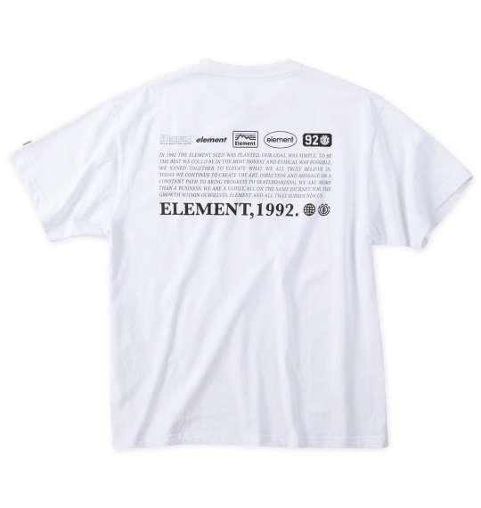 大きいサイズ メンズ ELEMENT EQUIPMENT 半袖 Tシャツ ホワイト 1278-4520-1 3L 4L 5L 6L