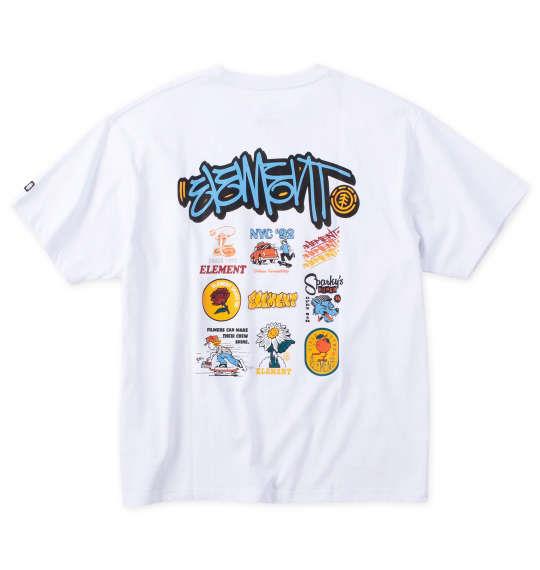 大きいサイズ メンズ ELEMENT ACOMPANY 半袖 Tシャツ ホワイト 1278-4523-1 3L 4L 5L 6L