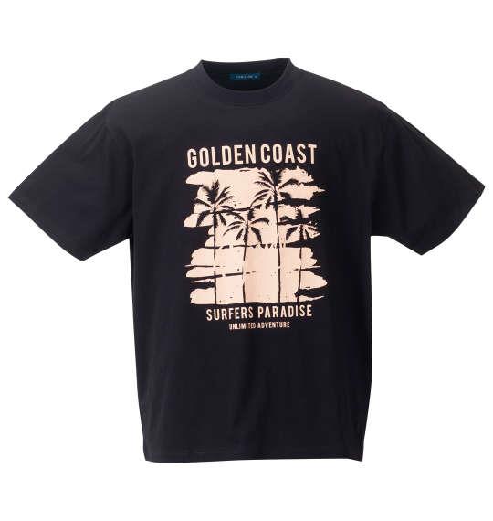 【max8】大きいサイズ メンズ COLLINS メッシュボタニカル柄プリント 半袖 フルジップ パーカー + 半袖 Tシャツ ブラウン系 × ブラック 1258-4242-2 3L 4L 5L 6L 8L
