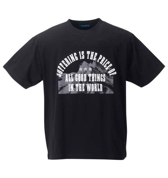 【max8】大きいサイズ メンズ COLLINS メッシュヒッコリー風プリント 半袖 フルジップ パーカー + 半袖 Tシャツ ブラック × ブラック 1258-4244-2 3L 4L 5L 6L 8L