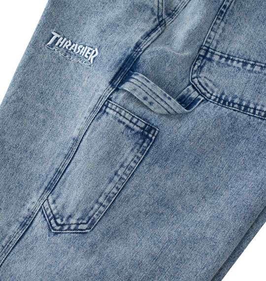 大きいサイズ メンズ THRASHER デニム ペインター ハーフパンツ サックス 1274-4540-1 3L 4L 5L 6L 7L 8L