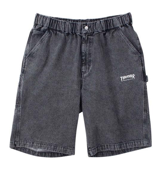 大きいサイズ メンズ THRASHER デニム ペインター ハーフパンツ ブラック 1274-4540-2 3L 4L 5L 6L 7L 8L