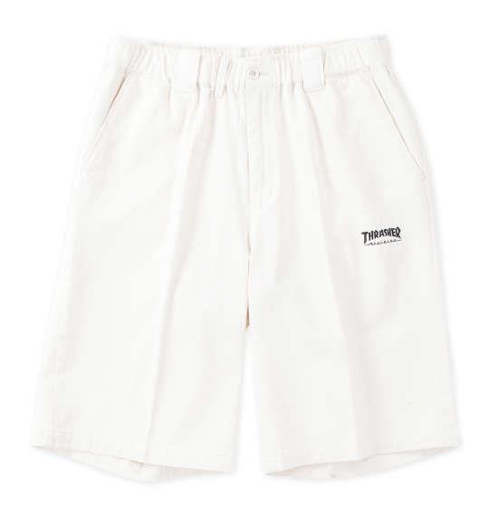 【max8】大きいサイズ メンズ THRASHER カツラギワーク ハーフパンツ オフホワイト 1274-4541-1 3L 4L 5L 6L 7L 8L