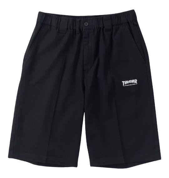 【max8】大きいサイズ メンズ THRASHER カツラギワーク ハーフパンツ ブラック 1274-4541-2 3L 4L 5L 6L 7L 8L