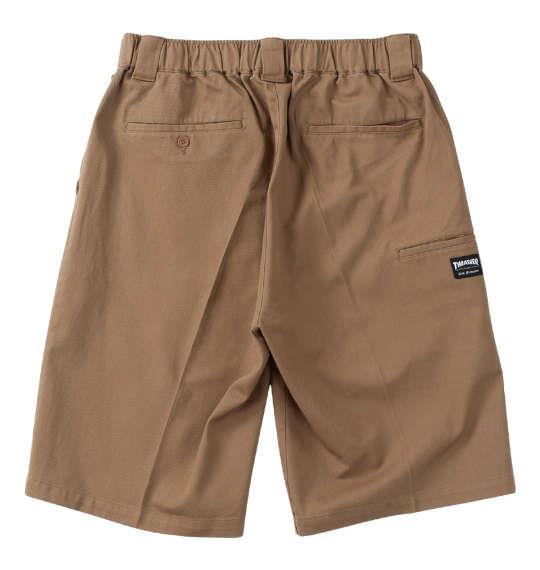 【max8】大きいサイズ メンズ THRASHER カツラギワーク ハーフパンツ ベージュ 1274-4541-3 3L 4L 5L 6L 7L 8L