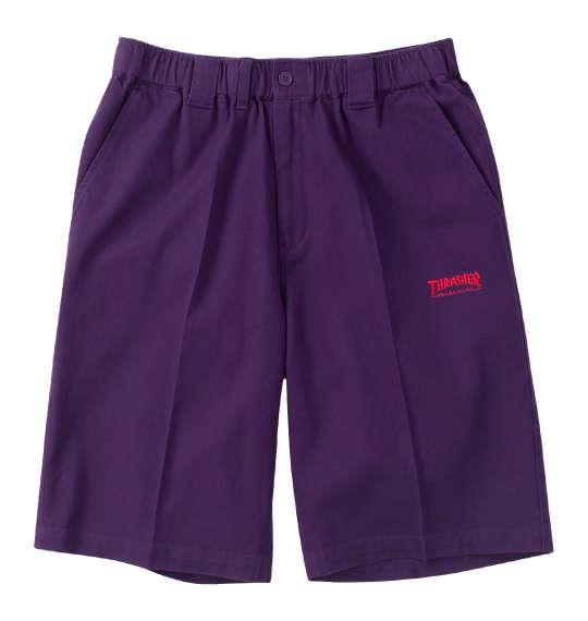 【max8】大きいサイズ メンズ THRASHER カツラギワーク ハーフパンツ パープル 1274-4541-4 3L 4L 5L 6L 7L 8L