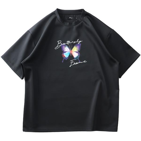 【SB0322】大きいサイズ メンズ RINGS リングス バタフライプリント 半袖 Tシャツ 124641
