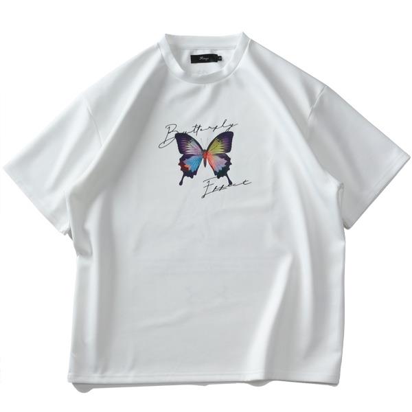 【SB0322】大きいサイズ メンズ RINGS リングス バタフライプリント 半袖 Tシャツ 124641