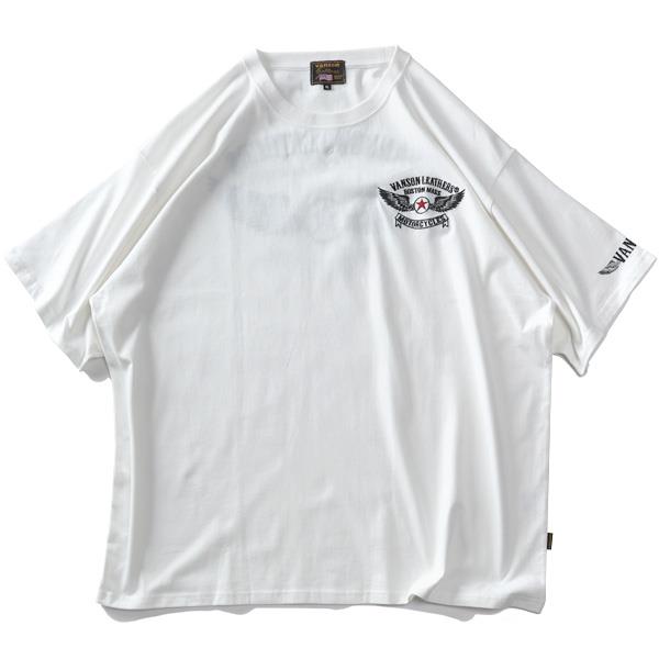 【SB0322】大きいサイズ メンズ VANSON バンソン フライングスター 刺繍+プリント 半袖 Tシャツ 554869k