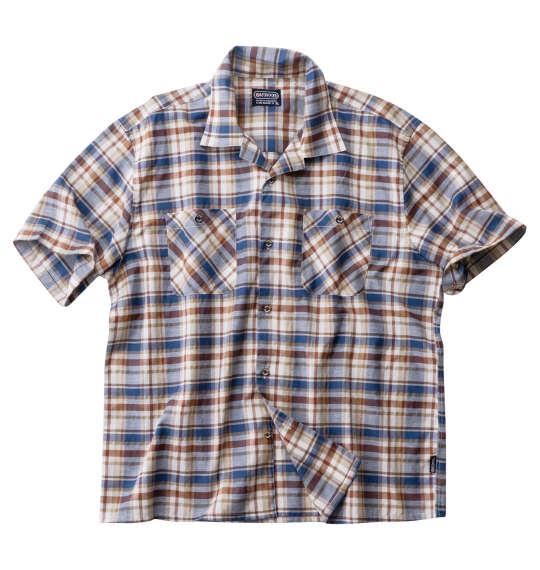 【max8】大きいサイズ メンズ OUTDOOR PRODUCTS チェック オープンカラー 半袖 シャツ ベージュ系 1257-4221-1 3L 4L 5L 6L 7L 8L