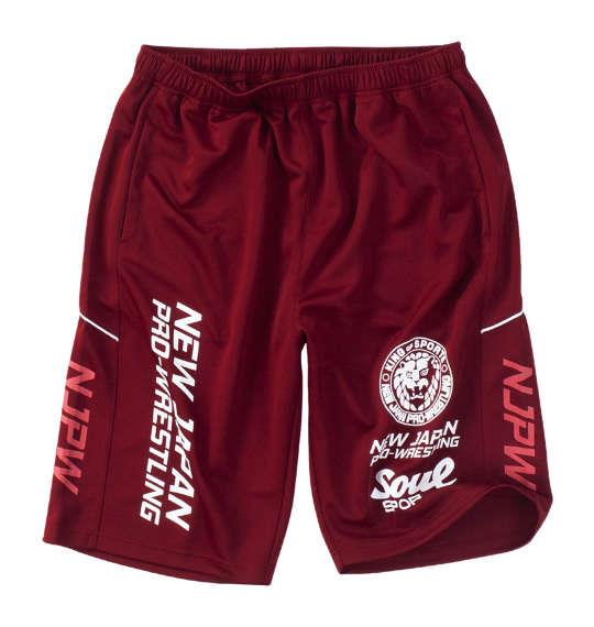 【max8】大きいサイズ メンズ SOUL SPORTS × 新日本プロレス ジャージ ハーフパンツ ワインレッド 1274-4550-1 3L 4L 5L 6L 8L