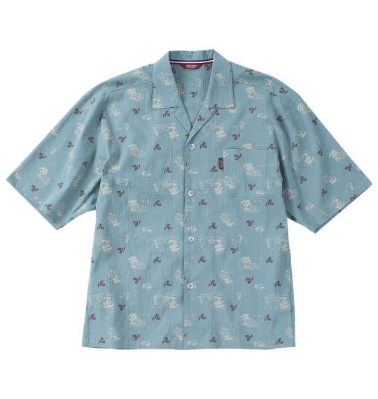 【max8】大きいサイズ メンズ marie claire homme 楊柳総柄 半袖 七分丈パンツ パジャマ ライトグリーン 1279-4201-2 3L 4L 5L 6L 8L
