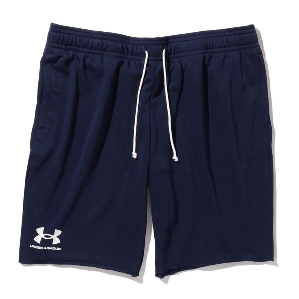 大きいサイズ メンズ UNDER ARMOUR アンダーアーマー スウェット ショートパンツ ハーフパンツ ショーツ RIVAL TERRY SHORT USA直輸入 1361631-410